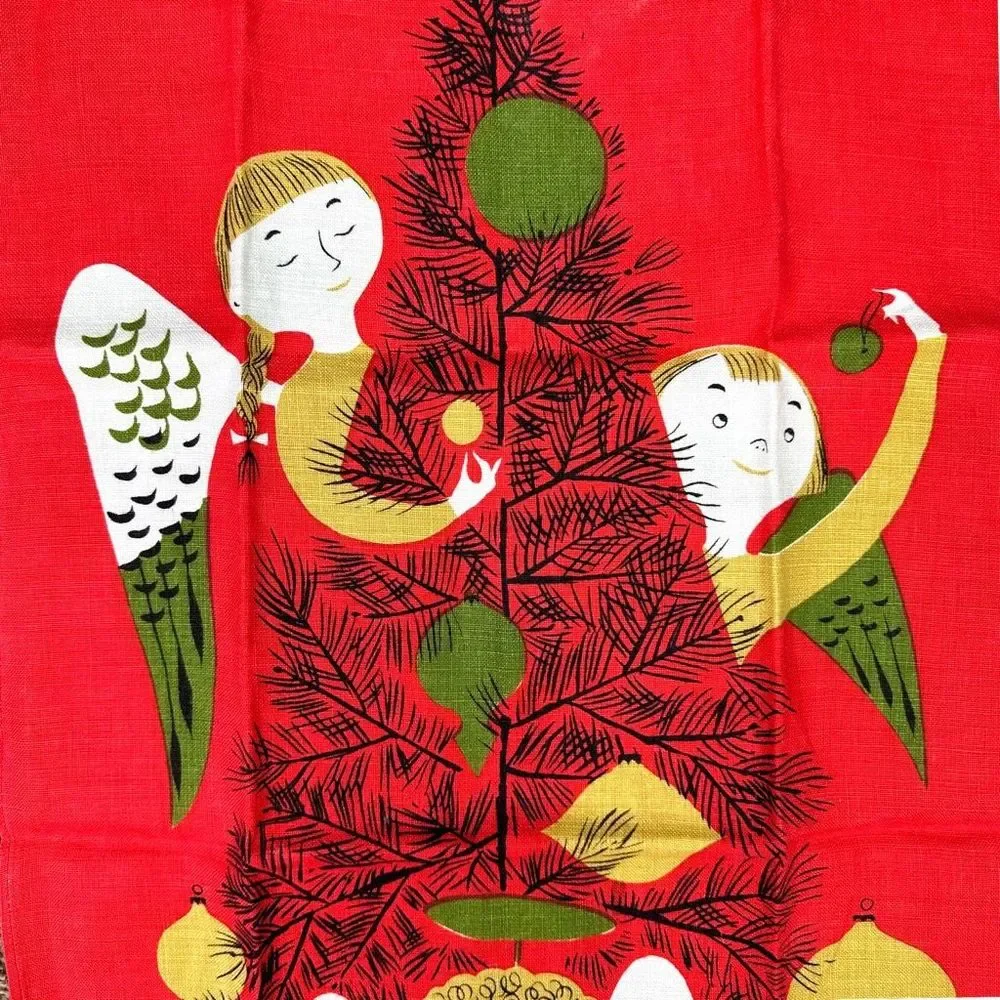 Fallani & Cohn Linen Tammis Keefe Holiday Decorative Dish / Tea Towel